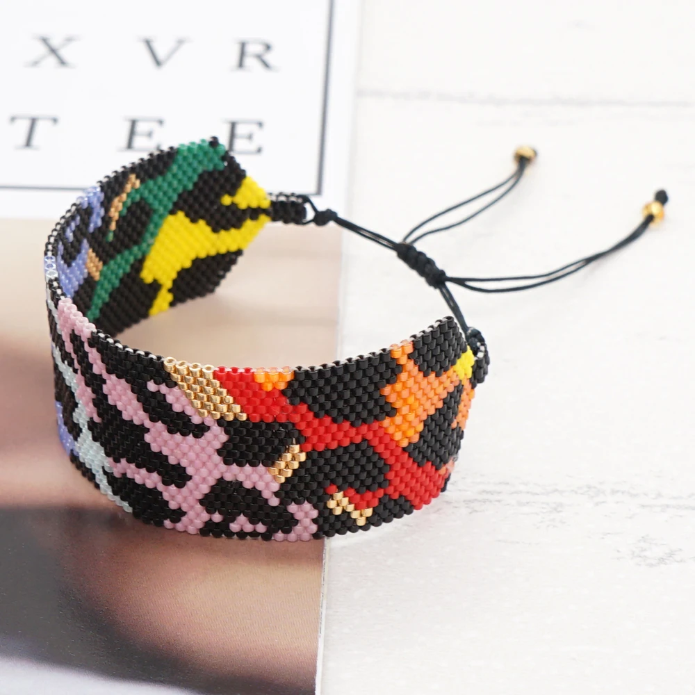 Go2Boho New Design Miyuki Leopard Grain Color Beaded Bracelets Jewelry Handmade Loom Woven Beaded Bracelet