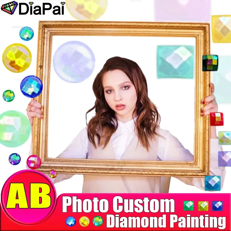 DIAPAI AB DIY фото на заказ алмазная живопись картина стразами Алмазная вышивка