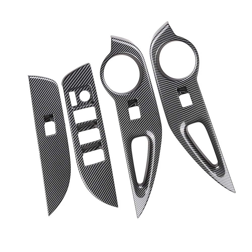 

Car Carbon Fiber Window Glass Lift Button Switch Cover Trim Door Armrest Panel for Toyota Corolla Cross 2021 2022 RHD