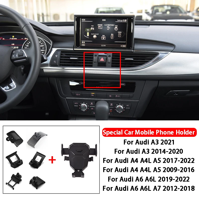 Soporte de teléfono para coche, montaje de ventilación de aire, soporte de teléfono móvil 360 giratorio para Audi A3, A4, A4L, A5, A6, A6L, A7, accesorios de montaje GPS
