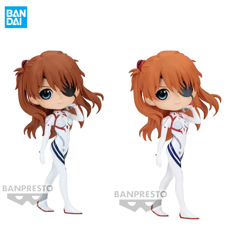 

Оригинальные фигурки NEON GENESIS EVANGELION Asuka Shikinami Langley, игрушки Bandai Banpresto EVA Qposket PVC Kwaii Q версия, кукла в подарок