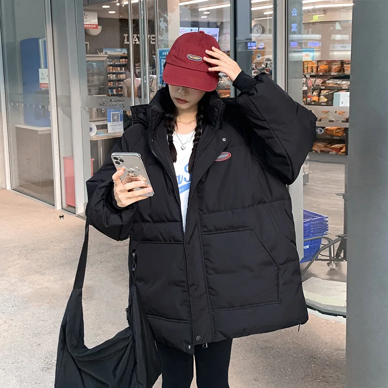 2022 Jacket Female Students Large Yards Loose Cotton Jacket Bread Clothes Korean Version of A Small Child Cotton Jacket Female