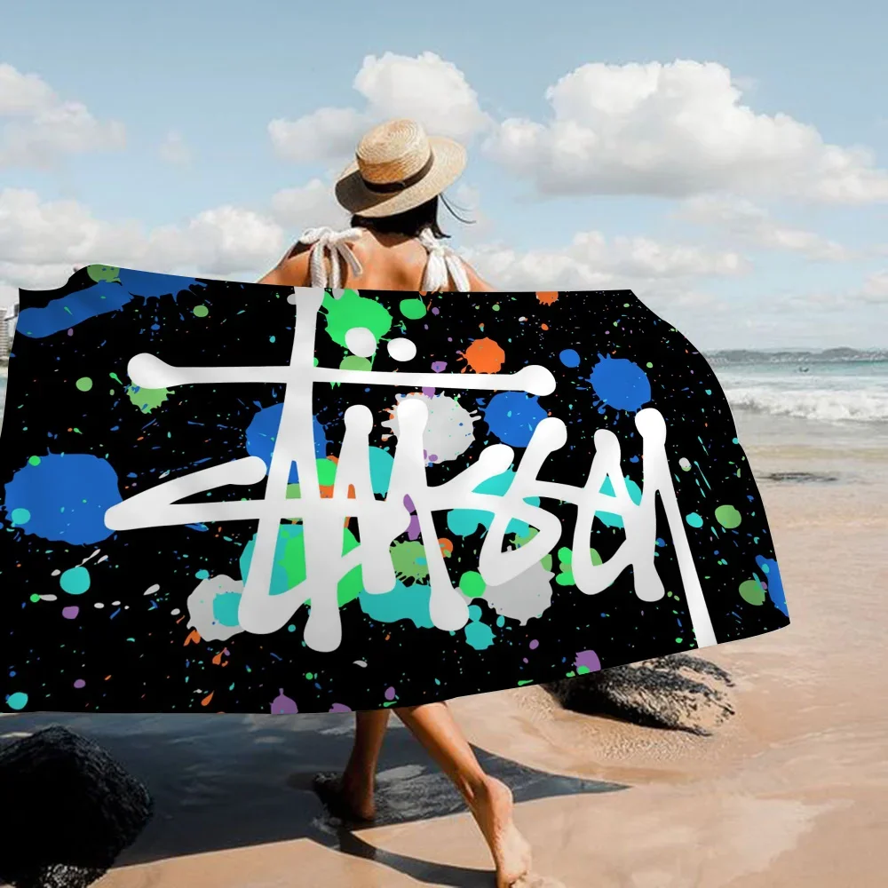 Полотенце с логотипом S-Stussy пляжное полотенце из микрофибры впитывающее