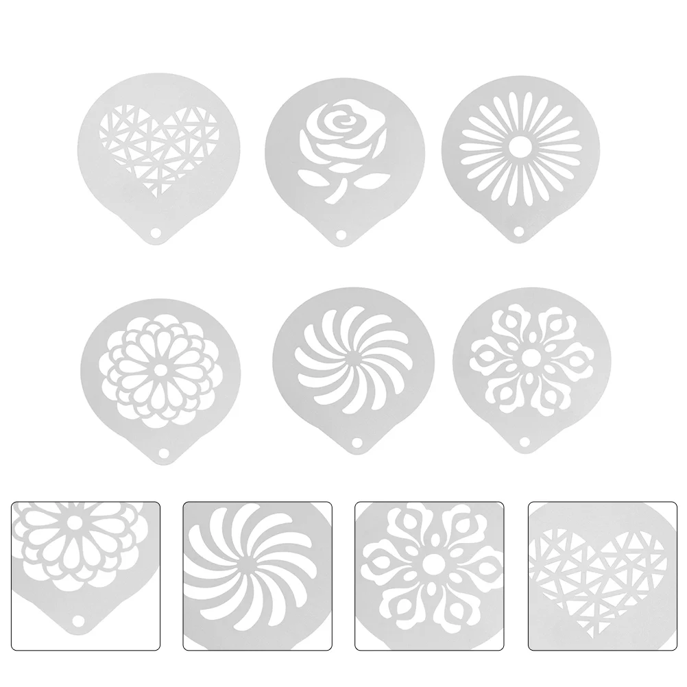 

6 Stencils Leaf Cake Stencil Barista Stencils Latte Stencils Coffee Decoration Stencils Barista Templates