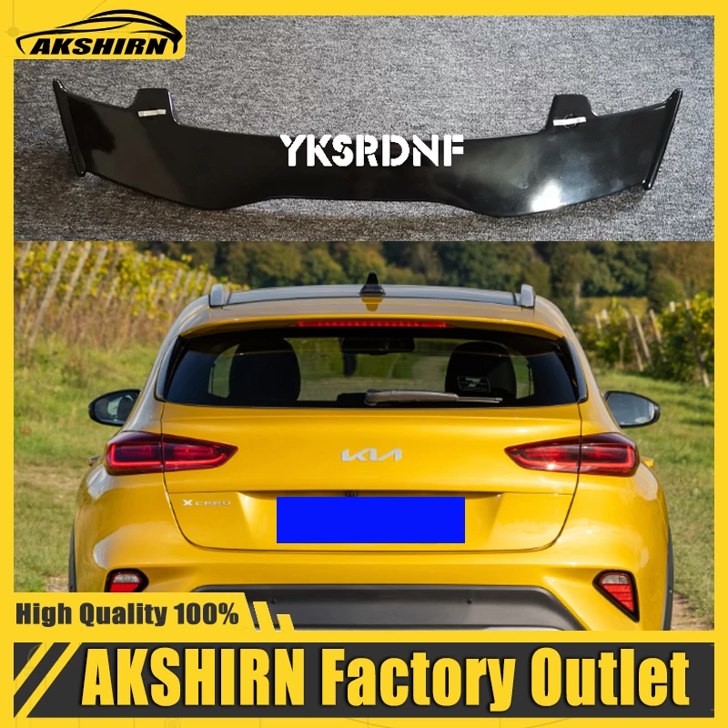 

For KIA XCeed 2019 2020 2021 Spoiler ABS Plastic Carbon Fiber Look Hatchback Roof Rear Wing Body Kit Accessories