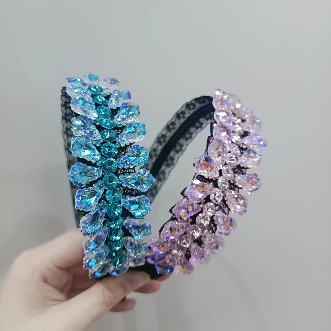 

Hair hoop hairpin fashion wide-brimmed sweet lady joker adult crystal grain toothed antiskid head band