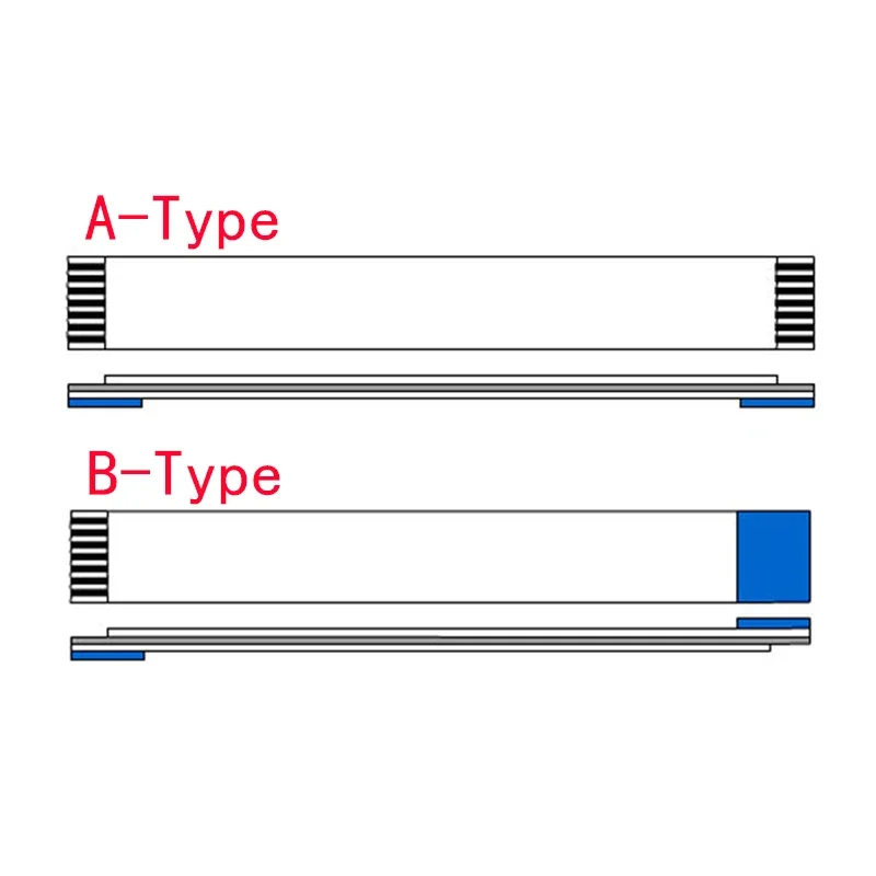 2 шт. гибкий плоский кабель FPC FFC AWM 20624 80C 60 В VW-1 A/B Тип 0 5 мм 100/150/200/250 22P/24/26/30/34/36/38/40 Pin