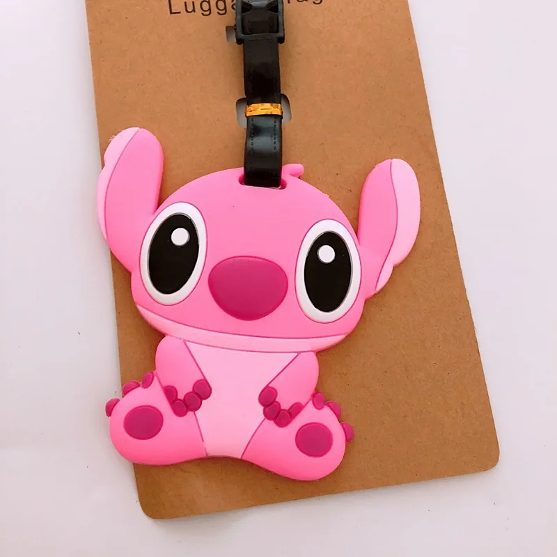 Disney Lilo Stitch Travel Accessories Luggage Tag Suitcase Fashion Style Silicon Portable Travel Label  ID Addres Holder images - 6