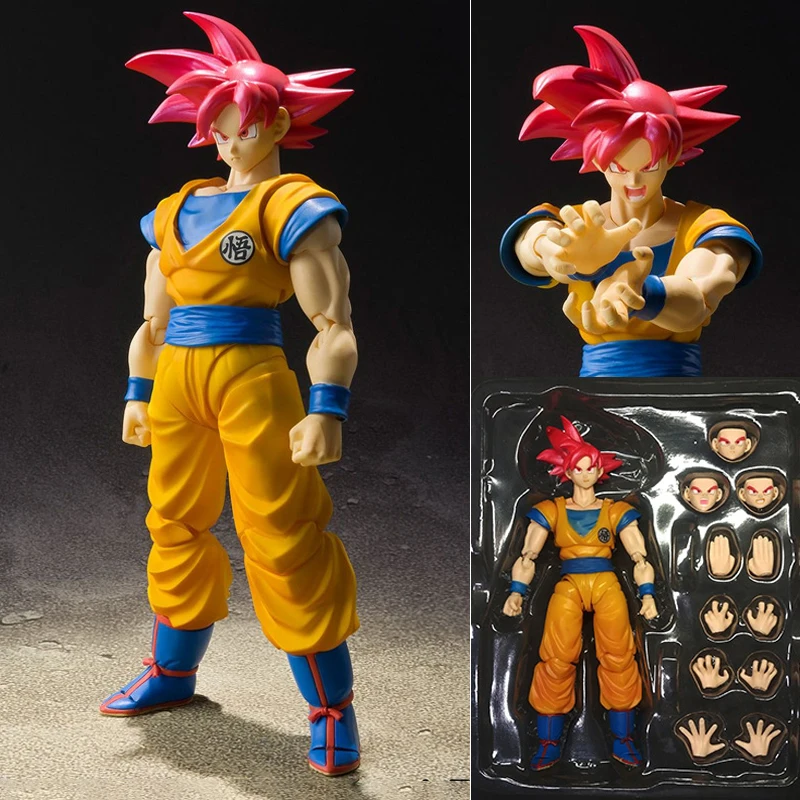 16cm Anime Dragon Ball Super Saiyan Red Hair Son Goku Zamasu PVC Action Figures Movable Joint Goku Figurine Toys