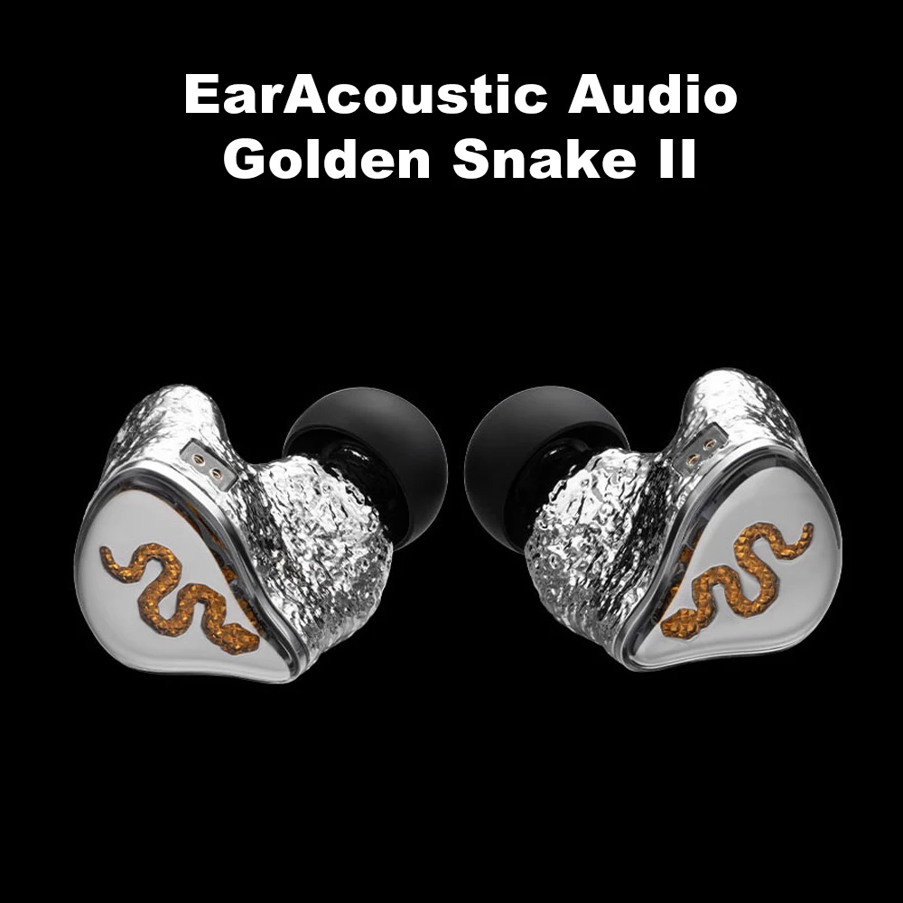 Фото Наушники EarAcoustic Audio Golden Snake II HiFi Audiophile, внутриканальные, с динамическим драйвером, проводные, 2-контактный кабель 0.78 мм OFC для аудиоэнтузиастов №1