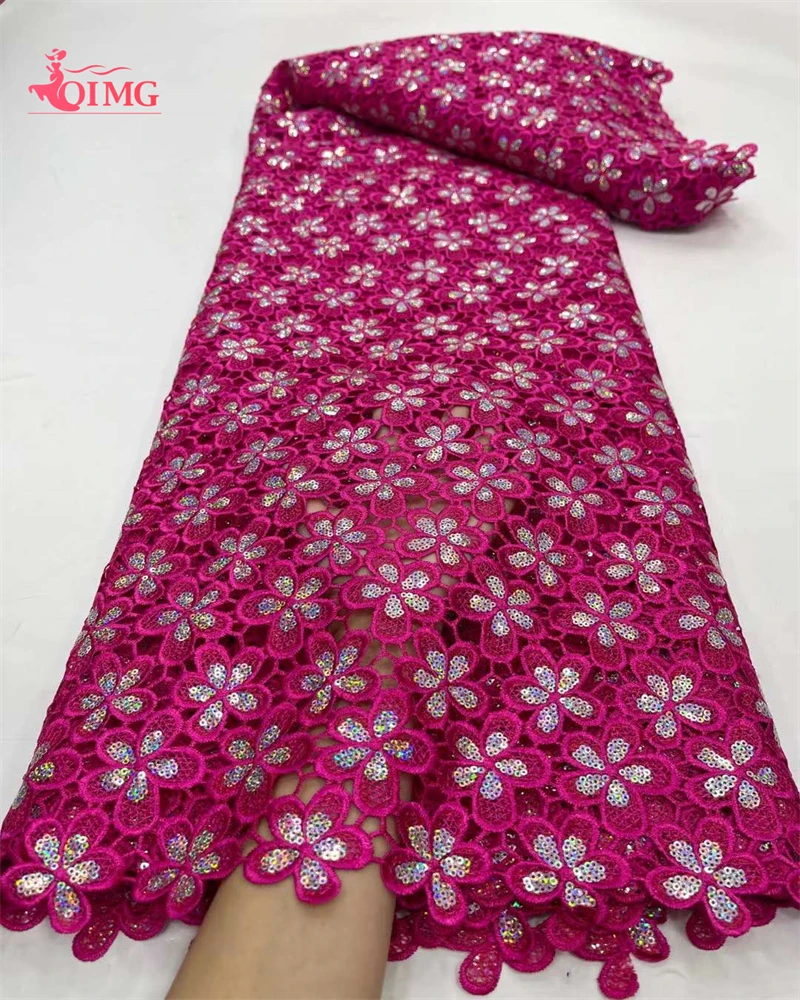 OIMG нигерийская молочная шелковая кружевная ткань с блестками 2023 высокое