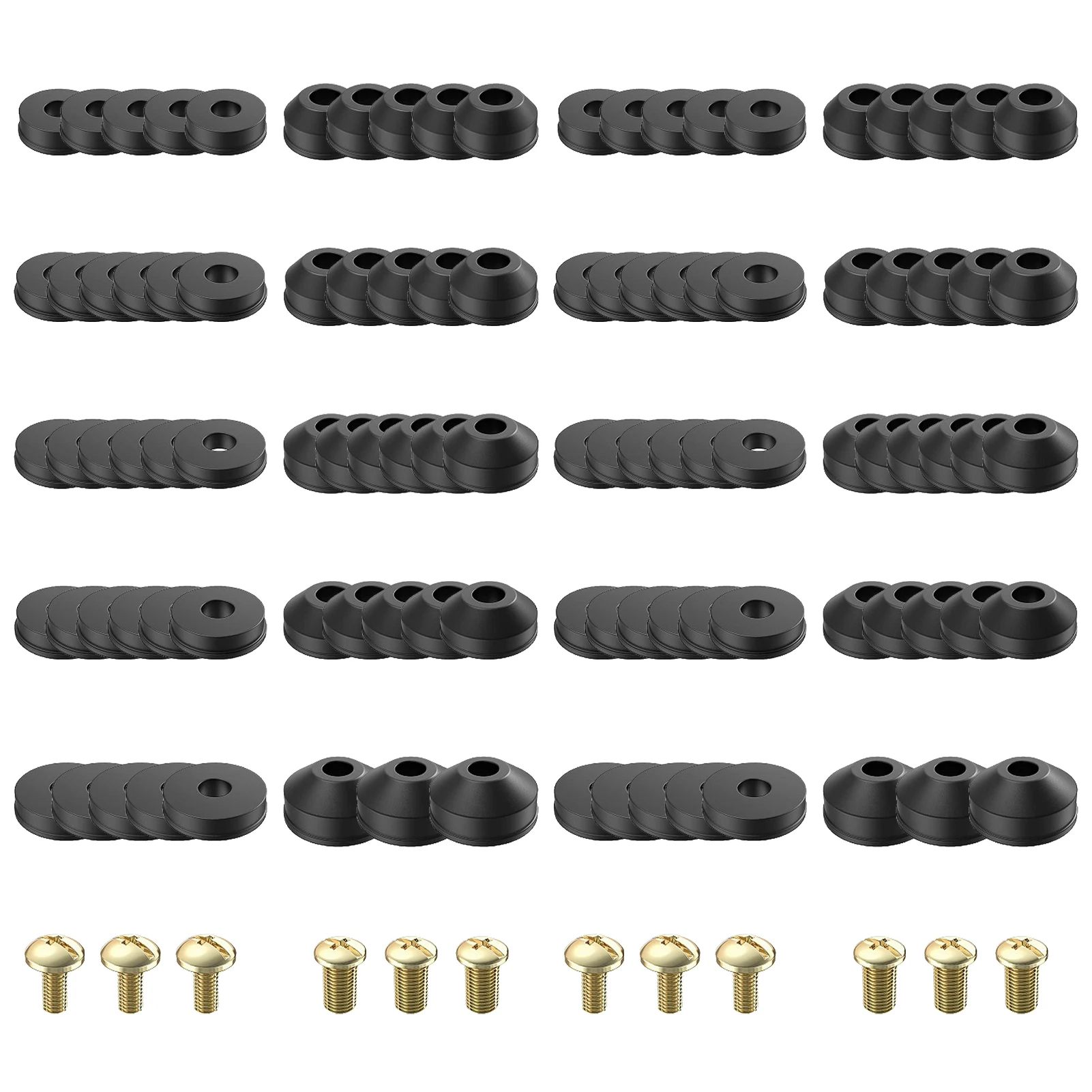 

116pcs Reliable For Repairing Beveled Faucet Washers Replacements Brass Bibb Flat With Screws Proof Leak Durable Practical