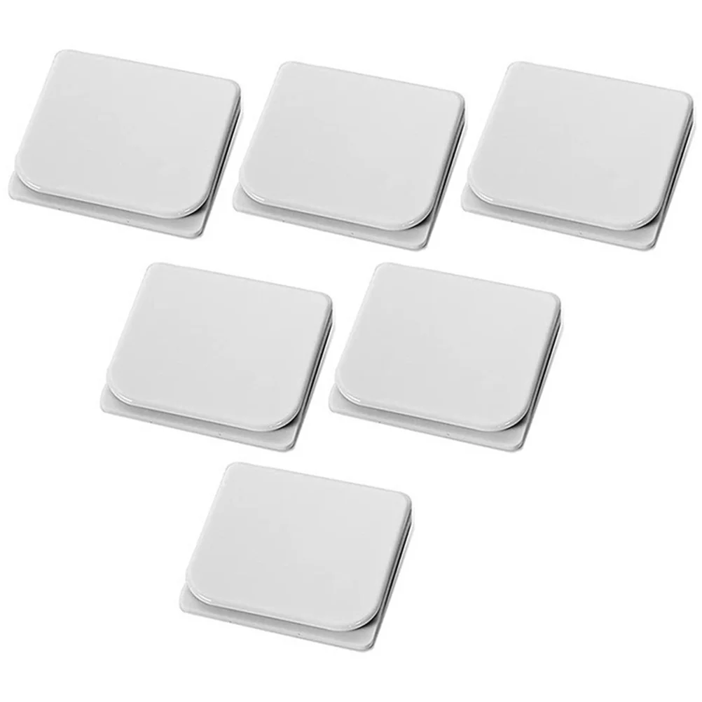 

6 Pcs Shower Curtain Fixing Clip Liners White Curtains Tub Windproof Adhesive Splashing Clips Bathroom Abs Stop Protect Rings