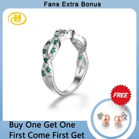 hutang emerald gemstone rings for women genuine 925 sterling silver band ring gift engagement jewelry