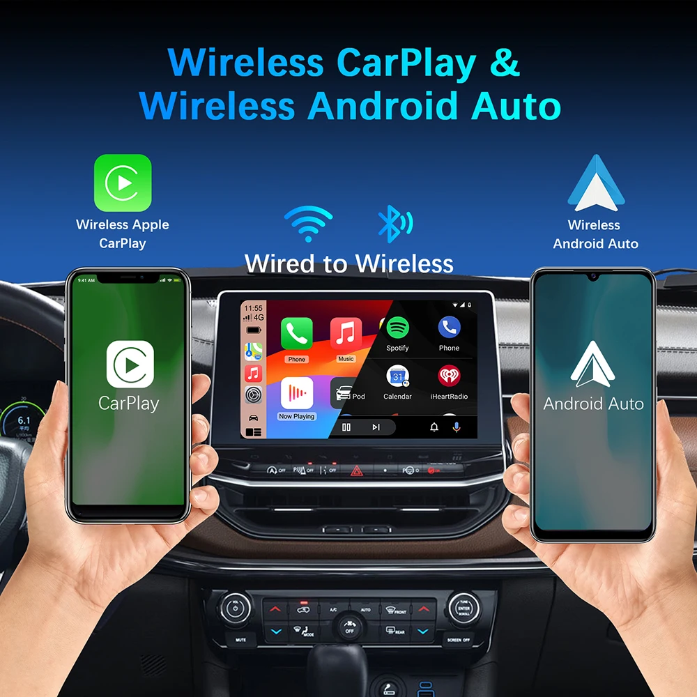 Фото Новый мини беспроводной адаптер Carplay Android Auto 2 в 1 Plug and Play для Mercedes Benz A C E S GLA GLB GLC 300 GLE GLS EQB EQC №3