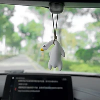 funny gypsum anime duck car mirror pendant cartoon cute auto interior decoration pendant for car products interior accessories