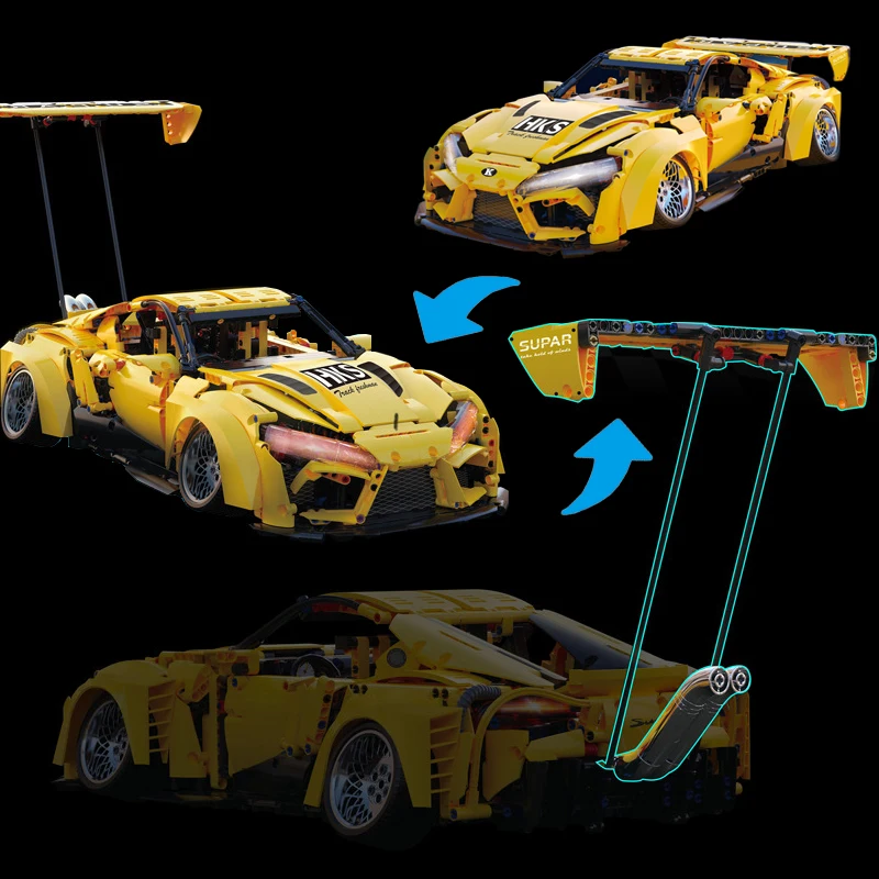 2628 шт. технический радиоуправляемый суперкар Supra модель строительные блоки