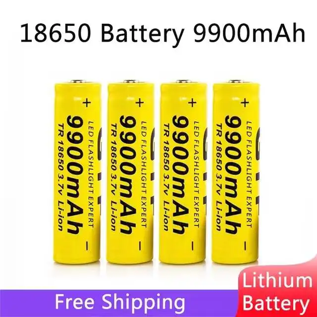 

New 18650 battery 3.7V 9900mAh rechargeable Li-ion battery for Led flashlight Torch batery lithium battery+ Free Shipping