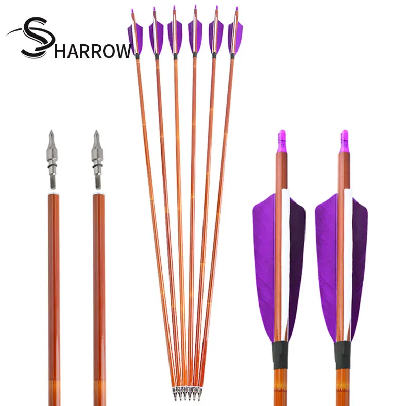 

31.5Inch 6/12pcs Carbon Arrow 4Inch Turkey Feathers 500 Spine ID 6.2mm Archery Shooting Recurve Compound Bow Hunting Accessories