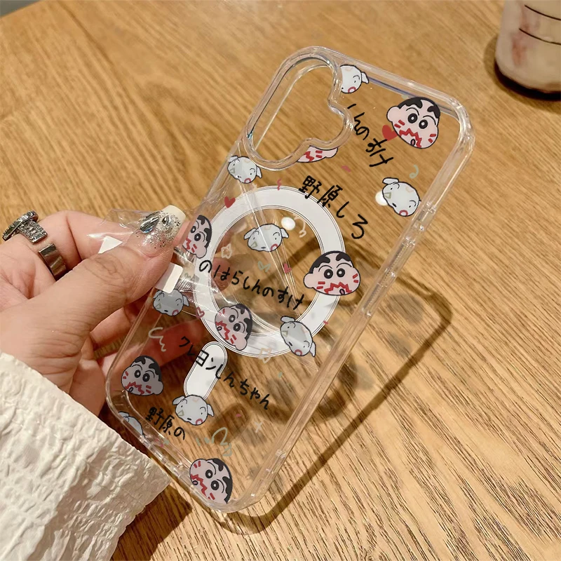Чехол для телефона с магнитной присоской Emoji Xiaoxin iPhone 16 14 Pro Max 15 11 12 13 XR 8 7 Plus X XS SE 2020
