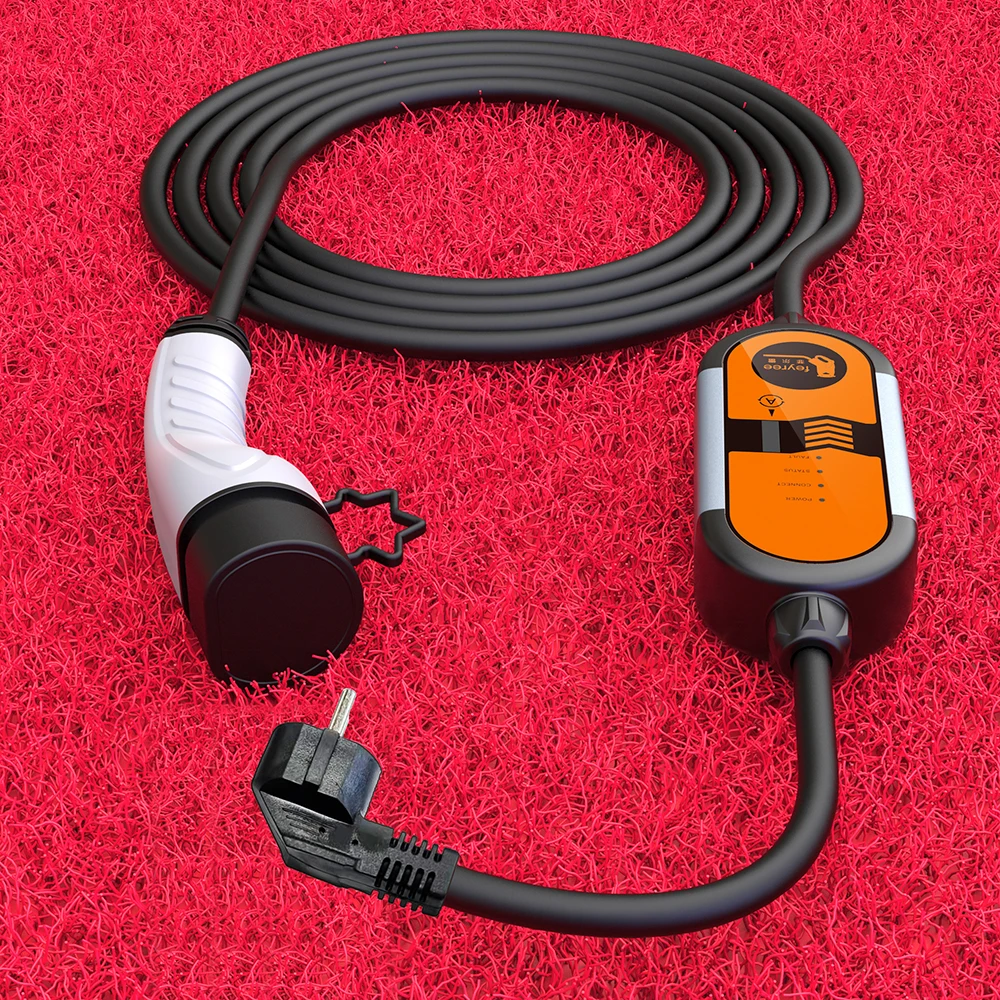 feyree portable ev charger type2 iec62196 2 16a evse charging cable type1 sae j1772 eu plug controller wallbox for electric car free global shipping