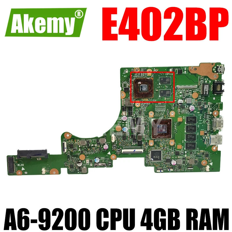 

Akemy E402BP Laptop Motherboard For Asus E402BP E402B Notebook mainboard test OK A6-9200 CPU 4GB RAM