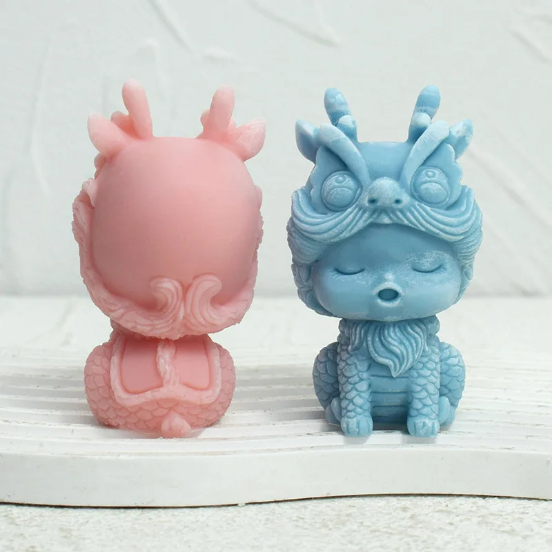 Силиконовая форма в форме дракона и свечи мультяшное 3D-украшение сделай сам для