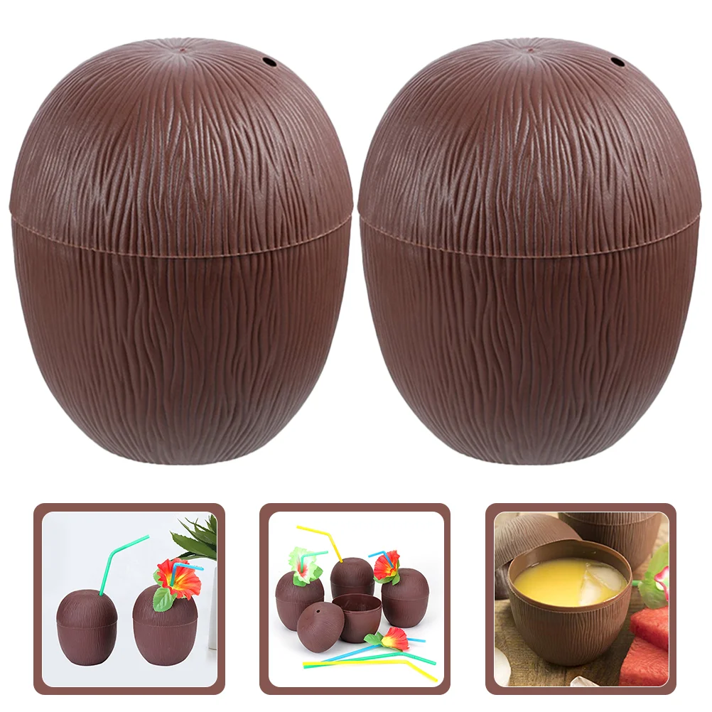 

Cups Cup Hawaii Party Luau Tropical Pool Beach Decorativecoffee Dessert Cream Natural Drinking Ice Strawstiki Drink Supplies