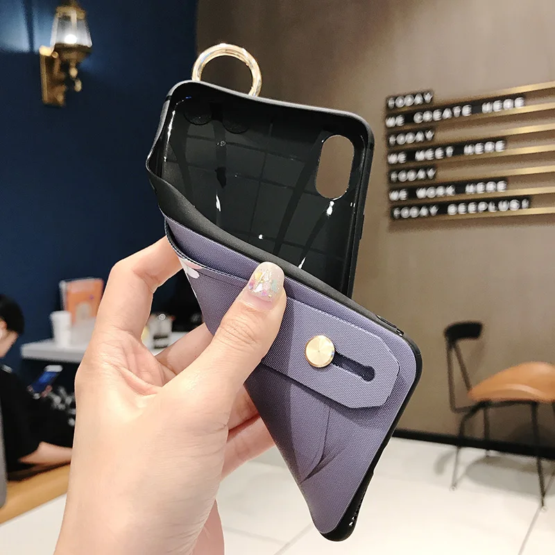 for samsung galaxy s22 ultra s21 fe a42 12 a32 a52 22 72 750 case funny comics cartoon cat rabbit wrist strap phone holder cover free global shipping