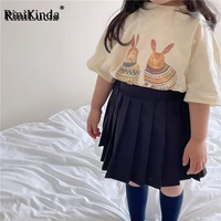rinikinda summer kids t shirts half sleeve rabbit flower printed boys and girls toddler cotton tops clothes for children
