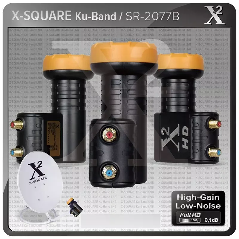 

X-Square Ku Band LNB, шумоизоляционная фигурка дБ, превосходное качество, 4k Twin LNB для спутникового ТВ-приемника, тарелки LNBF