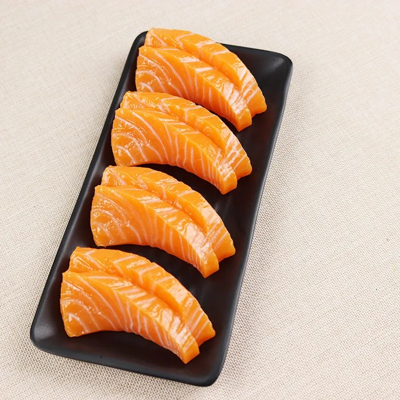 

Simulation Salmon Fillet Sushi Model Salmon Pieces Food Sushi Tuna Food Restaurant Decoration Shooting Props Hotel Decoration