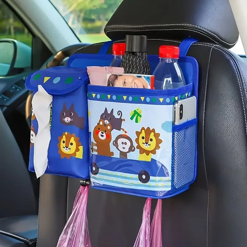

Car Cute Garbage Can Storage Box Multi Functional Storage Box For Kids Built In Waterproof Bucket Car Accessaries