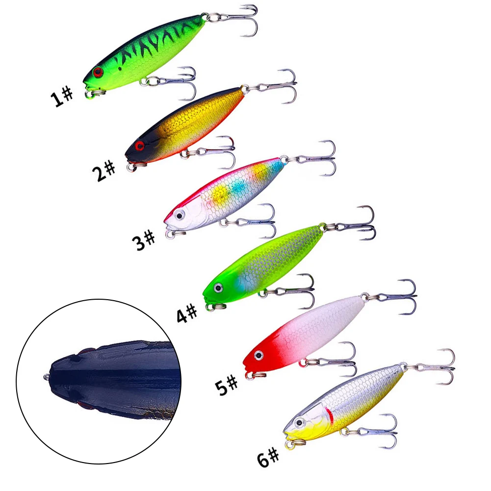 

6cm/6.5g Fishing Lure Long Throw Floating Water Pencil Bait Luya Hard Baits Fish Hook，catfish Perch Bass Carp Fishing Lures