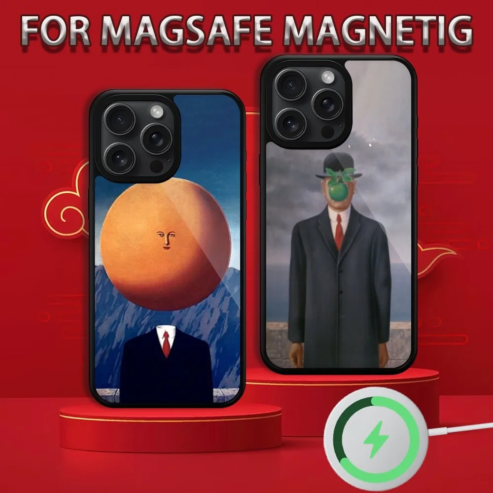 Чехол для телефона R-Rene Magritte Art iPhone 15 14 13 12 11 Pro Max Plus Magsafe магнитный чехол с