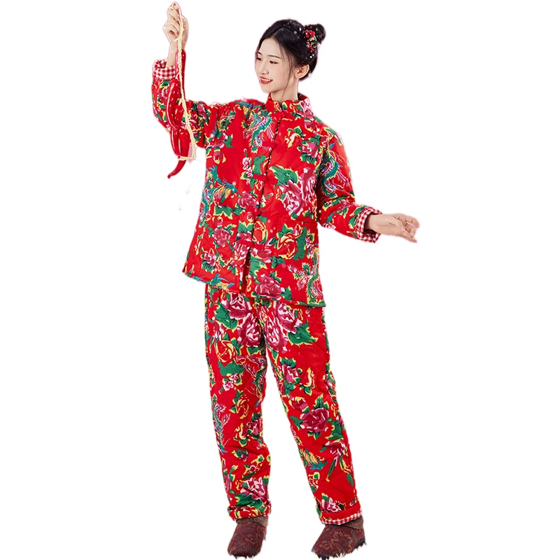 Стеганая куртка с большим цветком на северо-востоке стеганая Young Sle Chinese женская