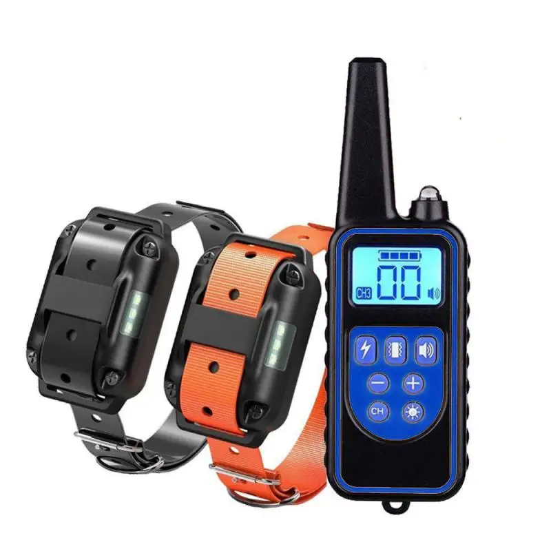 

Электрический ошейник для дрессировки собак с дистанционным управлением, перезаряжаемый ЖК-дисплей, водонепроницаемый ошейник для лая, ре...