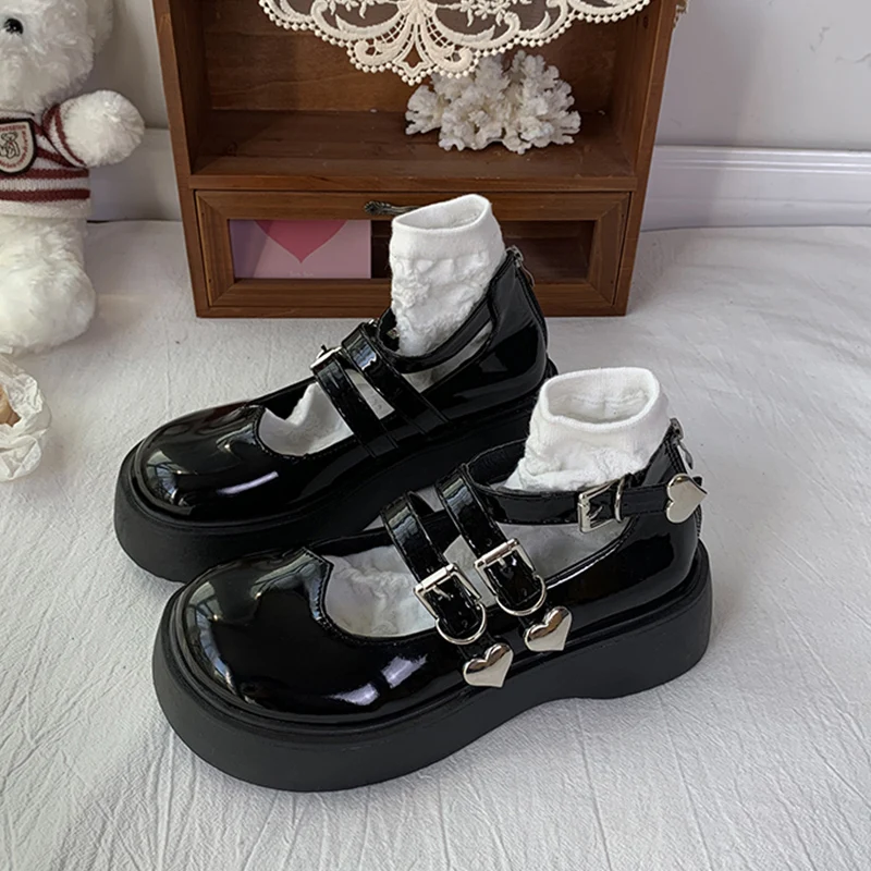 

British Style Shoes Woman Flats Oxfords All-Match Clogs Platform Preppy Dress Leather New Creepers Summer Med PU Rubber Rome Cot