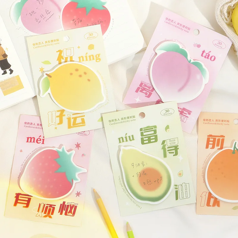 

30 листов, клейкая бумага в форме фруктов, для скрапбукинга