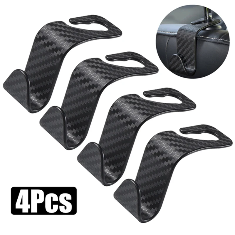 

2/4 Pcs Thickened Car Seat Headrest Hook Storage Hanger Car Vehicle Back Seat Organizer Holder Car Interior Accessories