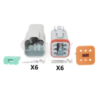 1 set 6p dt04 6p automotive accelerator pedal waterproof connector dt06 6s car running light wiring harness socket