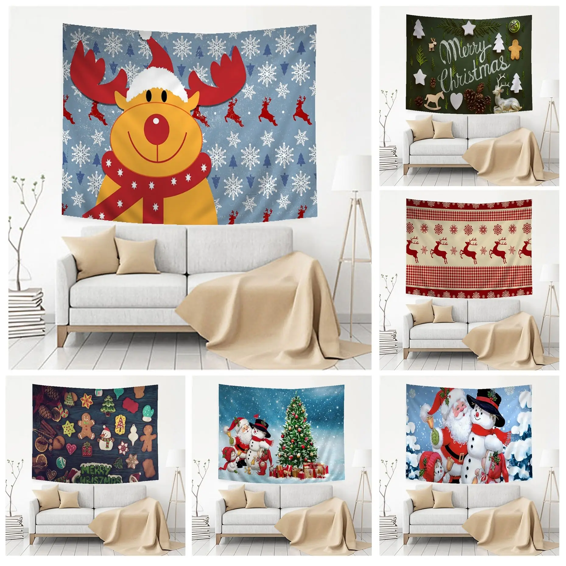 

Merry Christmas Hippie Wall Hanging Tapestries Hanging Tarot Hippie Wall Rugs Dorm Decor Blanket