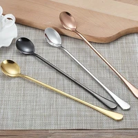 stainless steel long handle spoon creative korean tea coffee ice cream teaspoons
