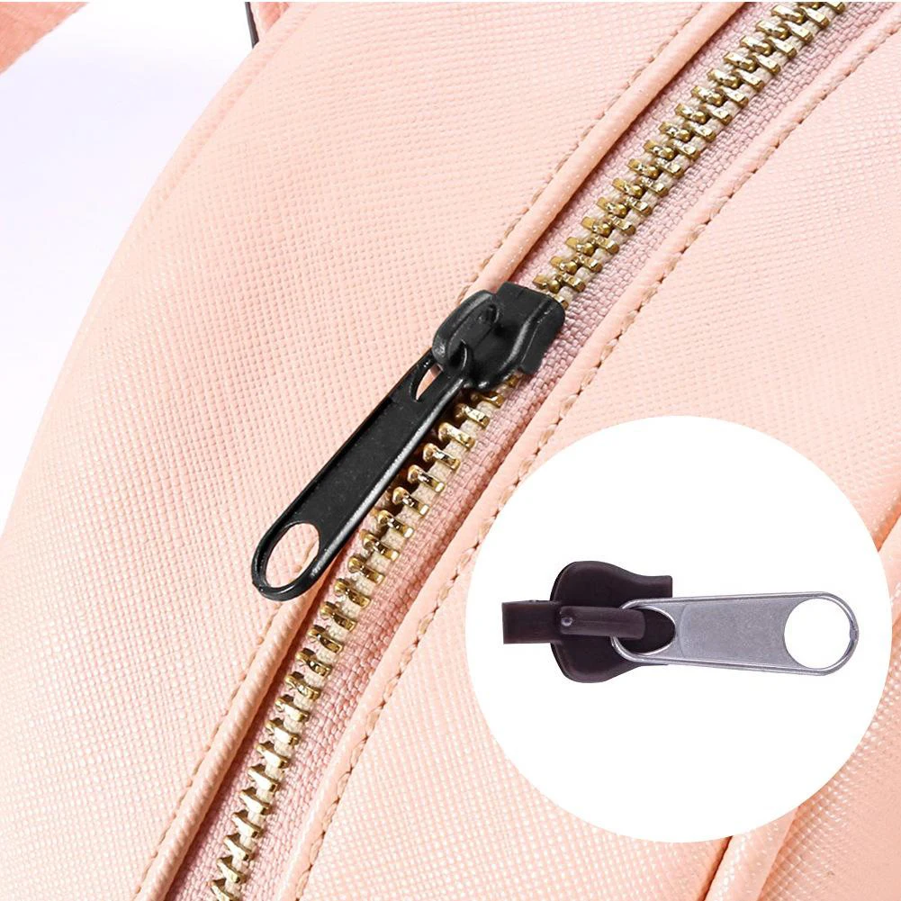 

Zip Slider Replacement 3 Sizes 12Pieces No Tools Universal Zip Fixers Zip Repair Detachable Zipper Pulls Tab Fixer Black