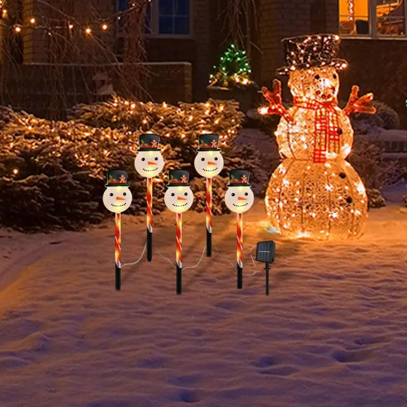 Рождественские дорожные фонари 5X дорожки Колья Огни Светодиодные