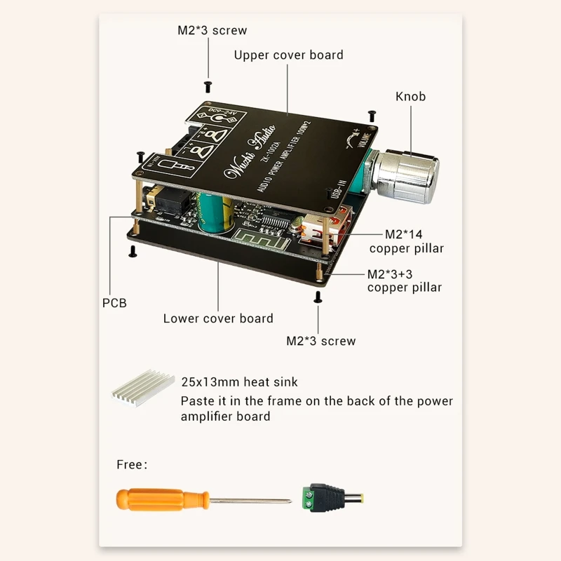 

BT 5.1 Stereo Receiver Amplifier Board 2 Channel Mini Wireless High Power Digital Amp Module for Passive Speakers