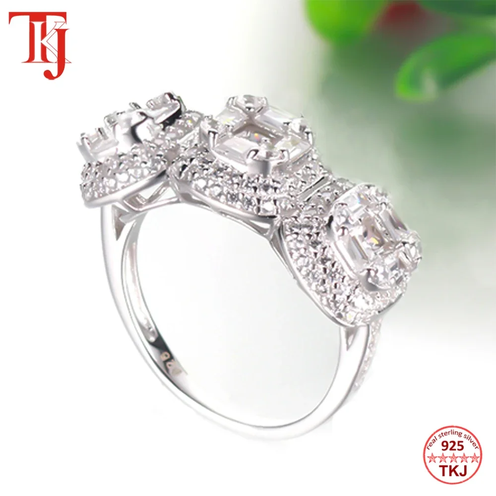 TKJ модное обручальное кольцо из стерлингового серебра 925 пробы AAA + CZ женское