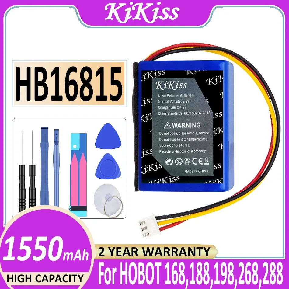 

Аккумулятор KiKiss HB16815 1550 мАч для HOBOT 168188198268288, батарея + Бесплатные инструменты