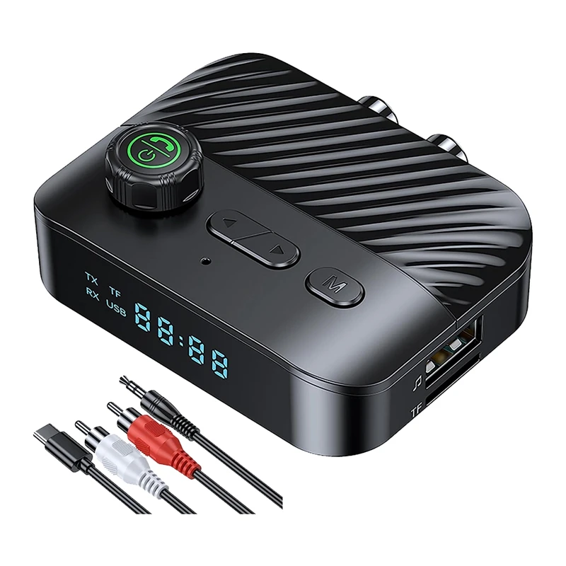 

Передатчик Bluetooth для телевизора, 3,5 мм, AUX, RCA, беспроводной музыкальный аудио-адаптер для режима «свободные руки» для телевизора, автомобиля