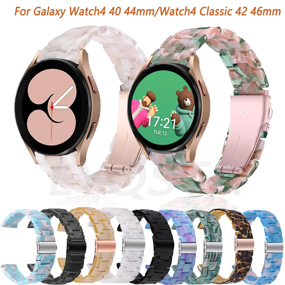 20mm Straps For Samsung Galaxy Watch4 Classic 42 46mm/Watch 4 44 40mm Smartwatch Resin Sport Bracelet Galaxy Active 2 Watchband
